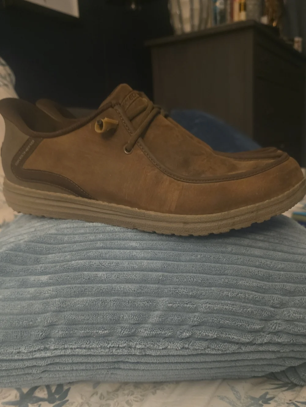 Skechers Brown Nubuck Slip-On Casual Loafer